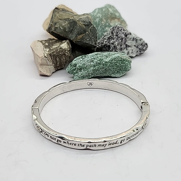 Brighton "FOOTPRINTS" Hinged Bangle! "Do Not Go Where The Path May Lead." $48 - Picture 9 of 12